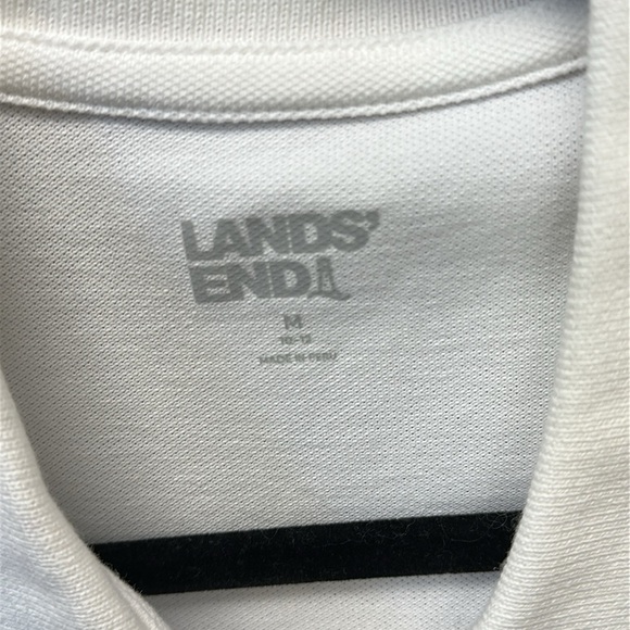 Lands' End Womens SS Mesh Cotton Dress White Rainbow Multi Regular Medium - Picture 2 of 5